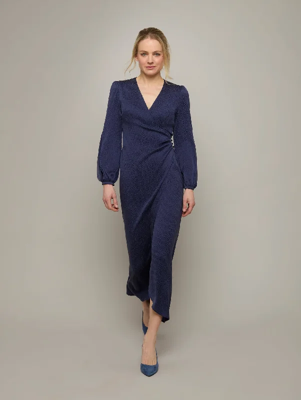 Midi Dresses for stylish birthday dinners-IRIS | Silk Midi Wrap Dress