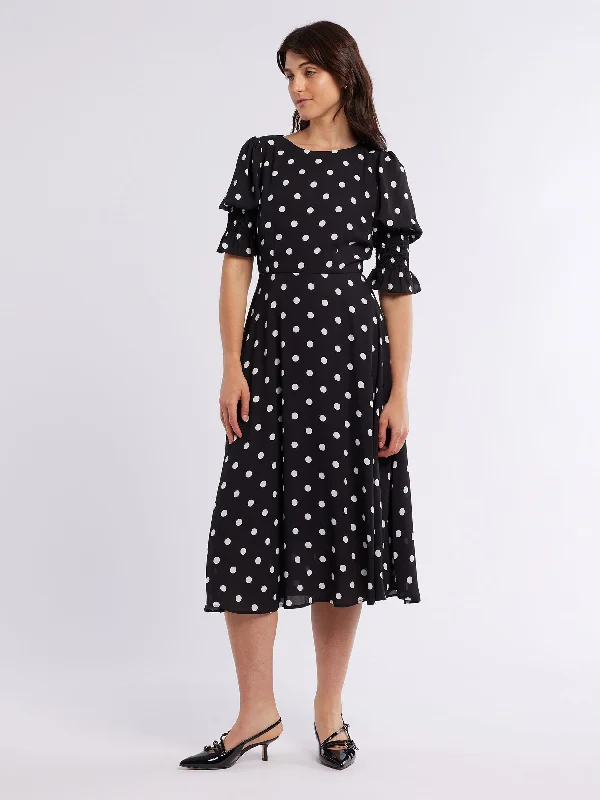 Midi Dresses for fall outdoor events-Dalmatian Midi Dress