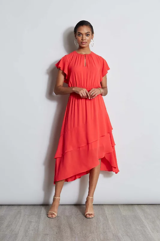 Midi Dresses for outdoor weddings-T-Tahari Keyhole Midi Dress