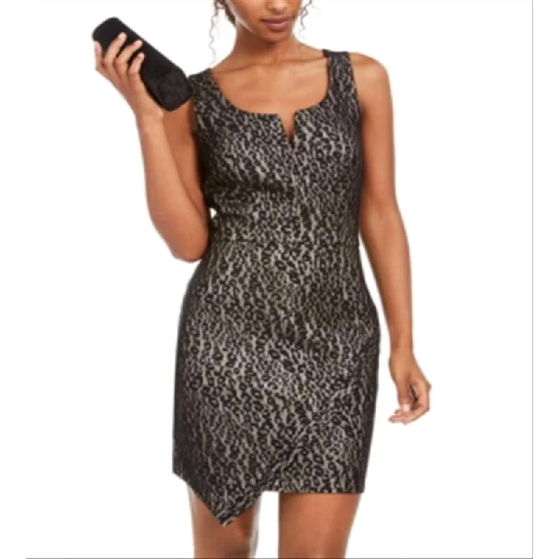 Gorgeous Blue Sequin Long Party Dress-Bcx Women's Animal Print Sleeveless Scoop Neck Short Cocktail Sheath Dress Black Size 9