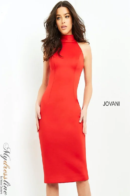 Trendy Red Velvet Long Party Dress-Jovani 2890