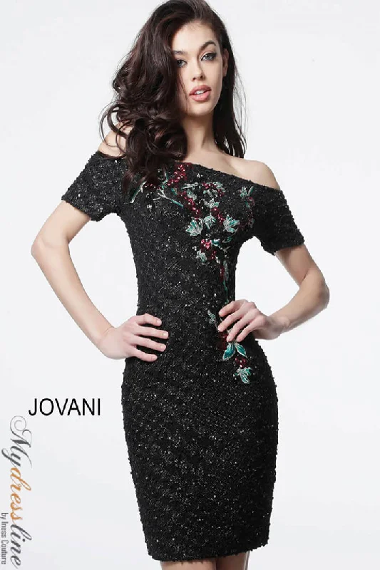 Elegant Silver Velvet Long Party Dress-Jovani 3968