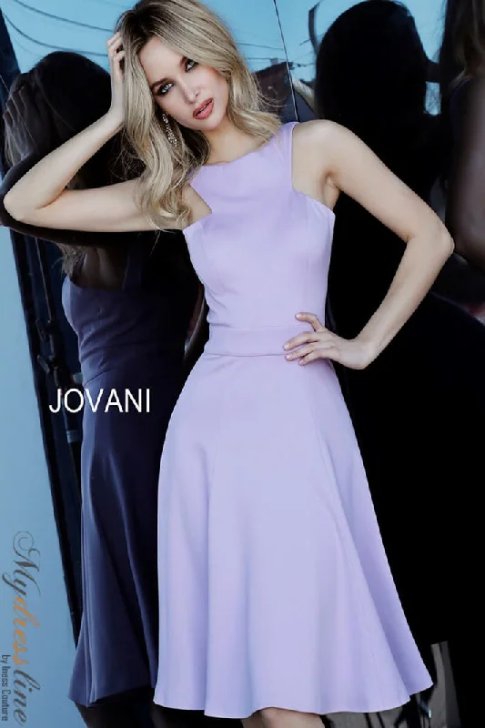 Casual Pink Velvet Long Party Dress-Jovani 48996