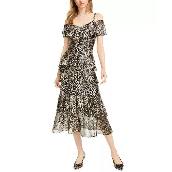 RACHEL Rachel Roy Women's Cocktail Dress Metallic Black Size XL - X-Large