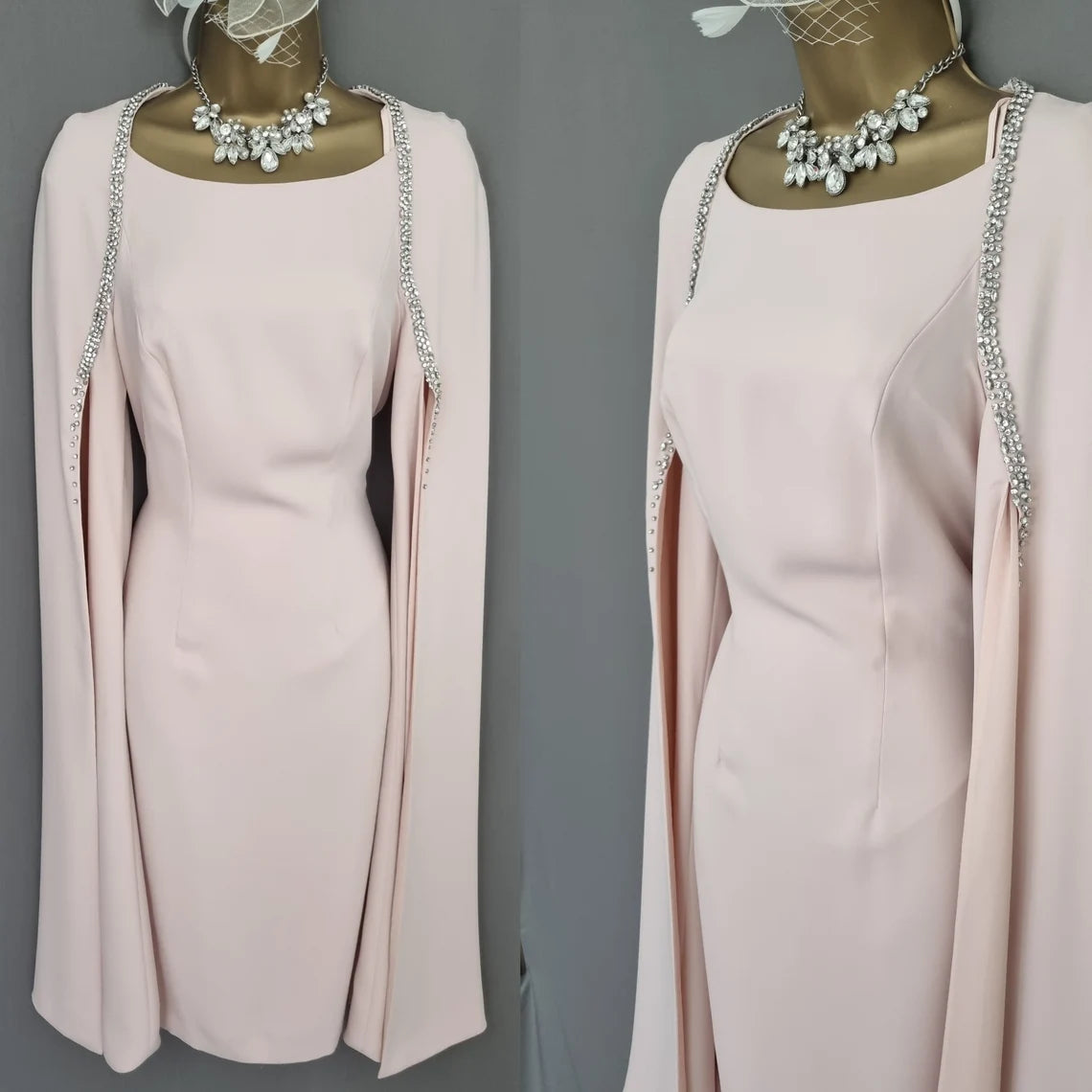 Trendy Pink Satin Long Party Dress-Charles Blush Sheath Mother of the Bride Dresse Cocktail Dresses