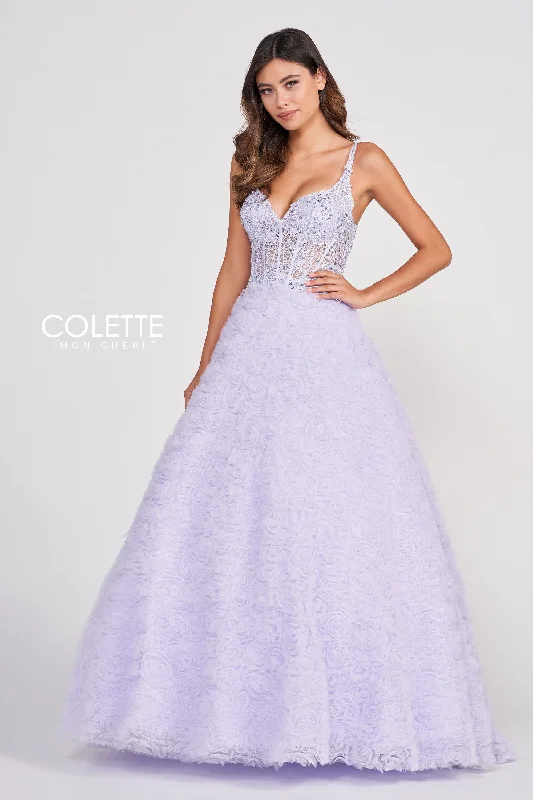 Evening Dress with Tulle Bodice and Satin Skirt-Colette: CL2000