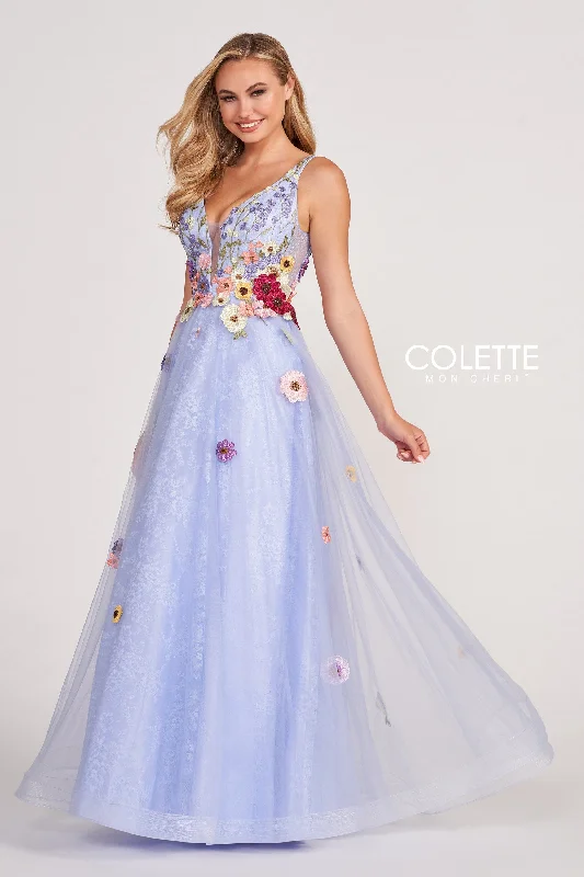 Evening Dress with Beaded Bodice and Satin Bodice-Colette: CL2084