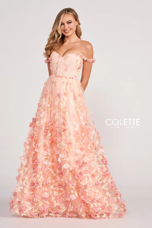 Evening Dress with Feather Skirt-Colette: CL2057