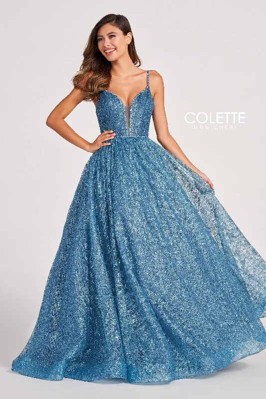 Evening Dress with Crystal Bodice and Lace-Colette: CL2018