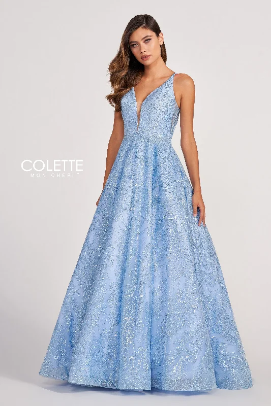 Evening Dress with Satin and Sequin Bodice-Colette: CL2014