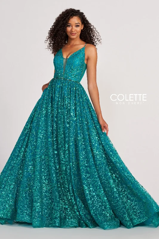 Evening Dress with Crystal Detail and Satin-Colette: CL2016