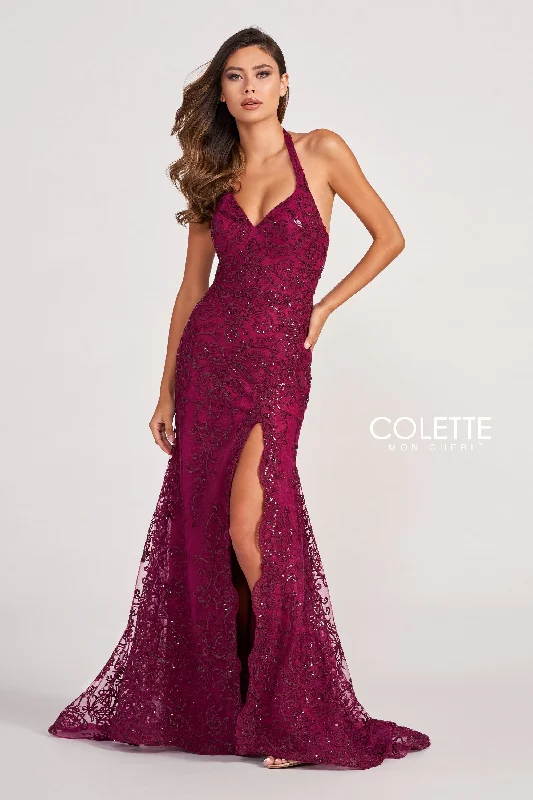 Evening Dress with Silk and Beaded Bodice-Colette: CL2027