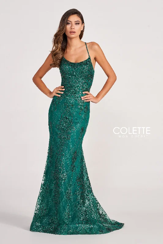 Evening Dress with Satin Finish and Beads-Colette: CL2031