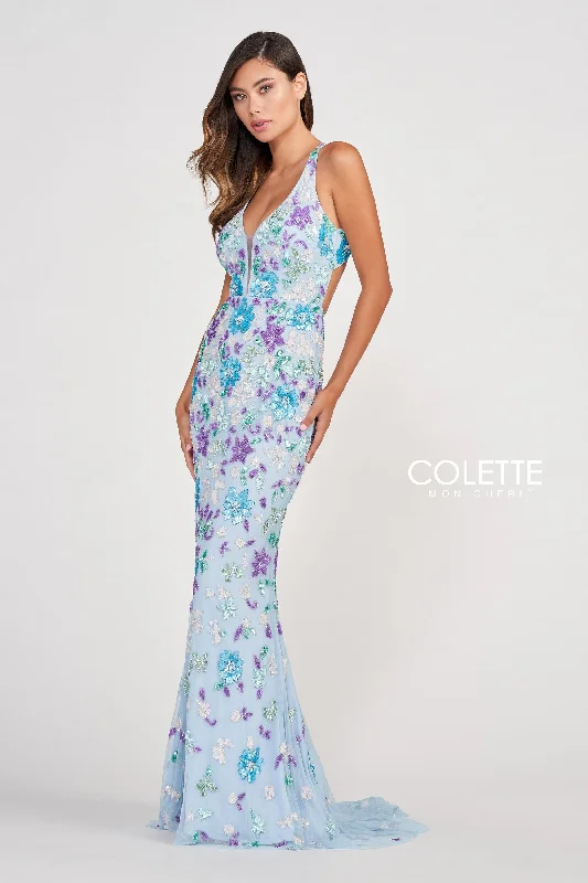 Evening Dress with Crystal Bodice and Beads-Colette: CL2088