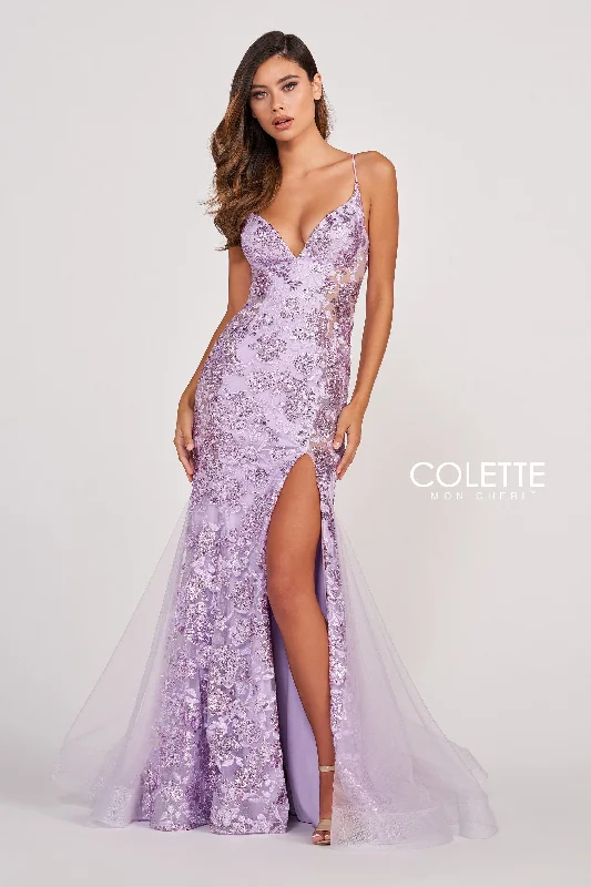 Evening Dress with Beaded Bodice and Silk-Colette: CL2013