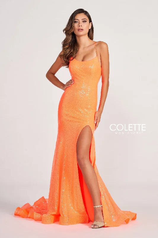 Evening Dress with Beaded Bodice and Tulle-Colette: CL2060