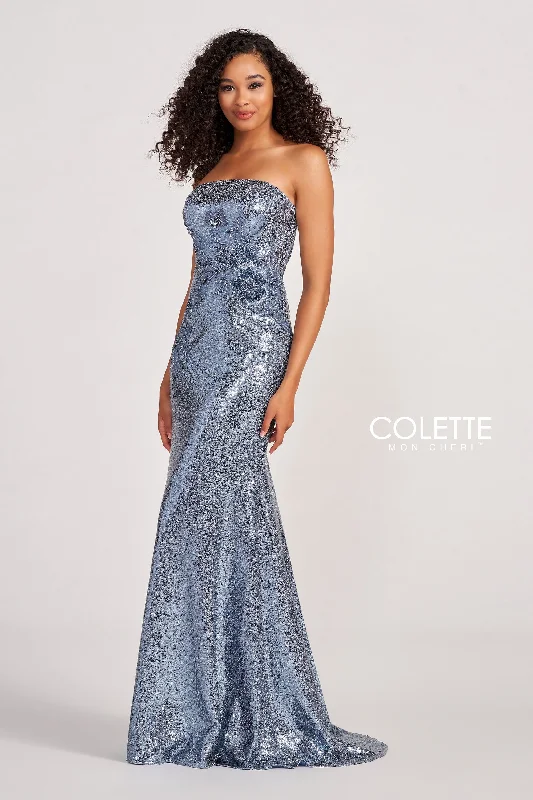 Evening Dress with Satin Bodice and Lace-Colette: CL2075