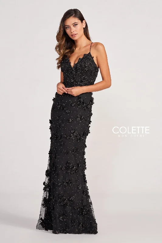 Evening Dress with Satin and Mesh-Colette: CL2058