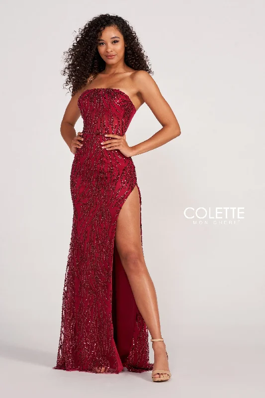 Evening Dress with Silk Bodice and Satin Bodice-Colette: CL2082