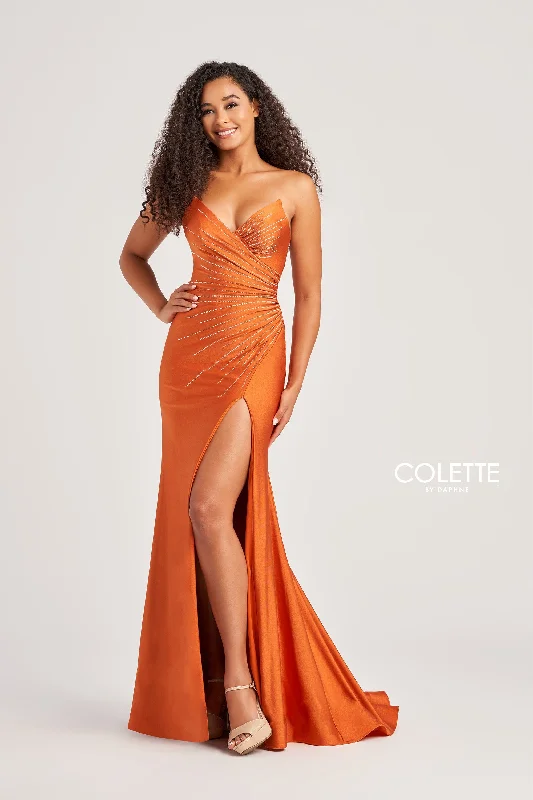 Evening Dress with Silk and Lace Bodice-Colette: CL5135