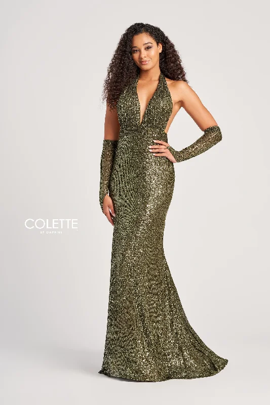 Evening Dress with Crystal Bodice and Satin-Colette: CL5115