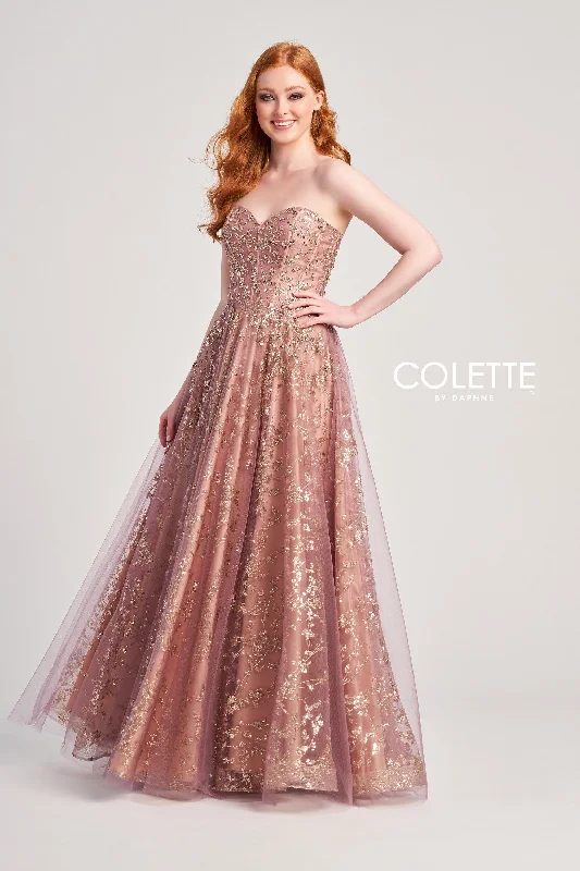 Evening Dress with Silk Bodice and Crystal-Colette: CL5144