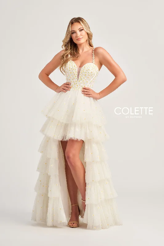 Evening Dress with Pleated Bodice and Tulle-Colette: CL5237