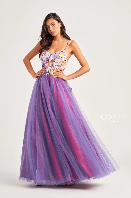 Evening Dress with Flowing Tulle Skirt-Colette: CL5270