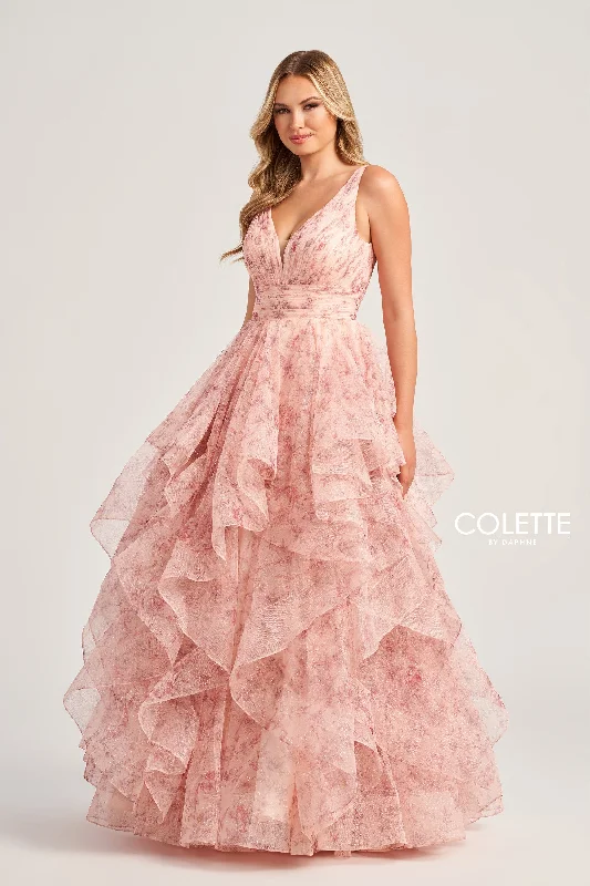 Evening Dress with Chiffon Overlay-Colette: CL5273