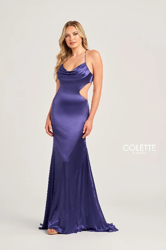 Evening Dress with Lace Overlay-Colette: CL5282