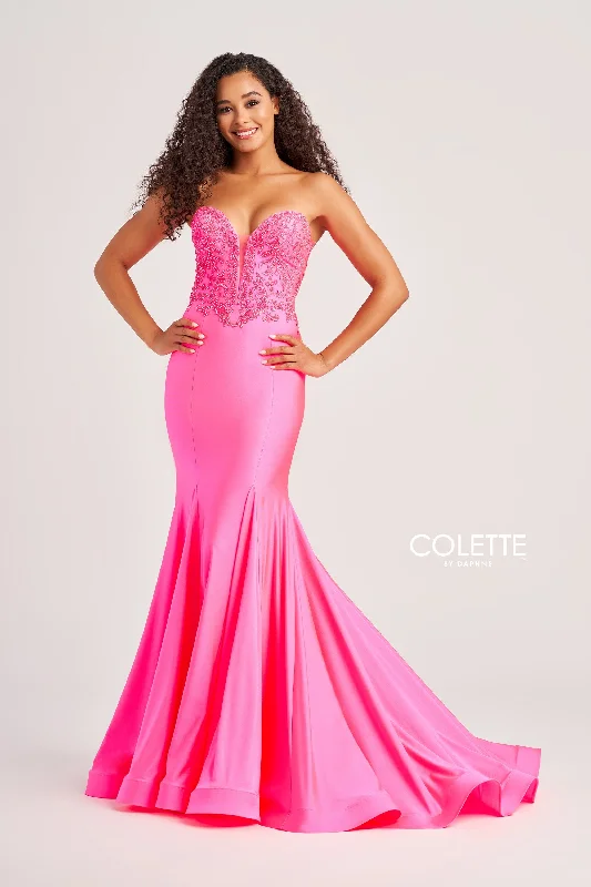 Evening Dress with Silk Bodice and Satin Skirt-Colette: CL5112