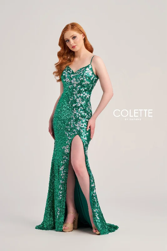 Evening Dress with Silk Bodice and Crystal Detail-Colette: CL5196