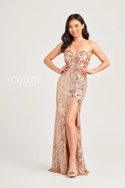 Evening Dress with Feather Details-Colette: CL5211