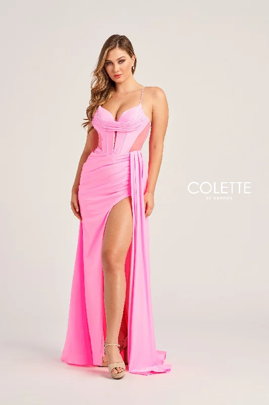 Evening Dress with Satin Skirt and Crystal-Colette: CL5159