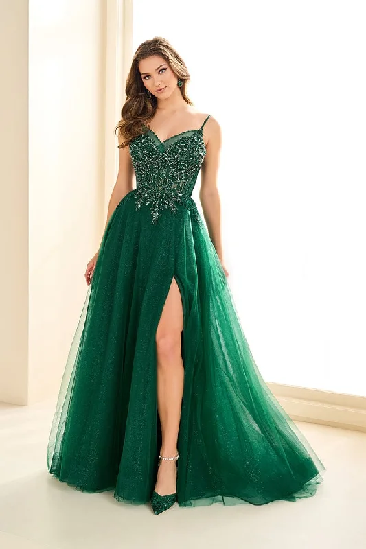 Evening Dress with Satin Bodice and Crystal Details-Ellie Wilde: EW36066