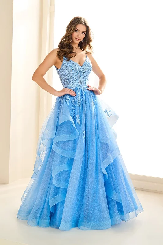 Evening Dress with Satin Bodice and Beads-Ellie Wilde: EW36085