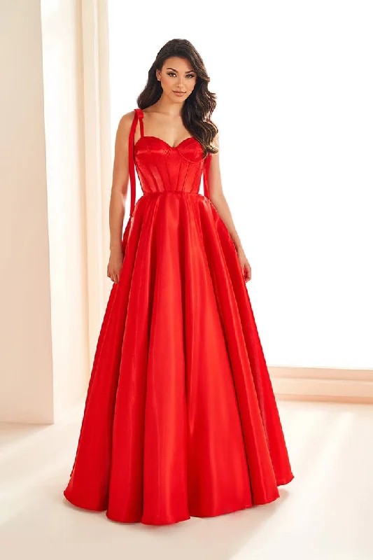 Evening Dress with Satin Skirt and Beads-Ellie Wilde: EW36210