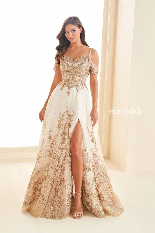 Evening Dress with A-line Tulle-Ellie Wilde: EW36220