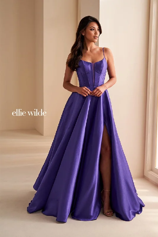 Evening Dress with Off-Shoulder Lace-Ellie Wilde: EW36224