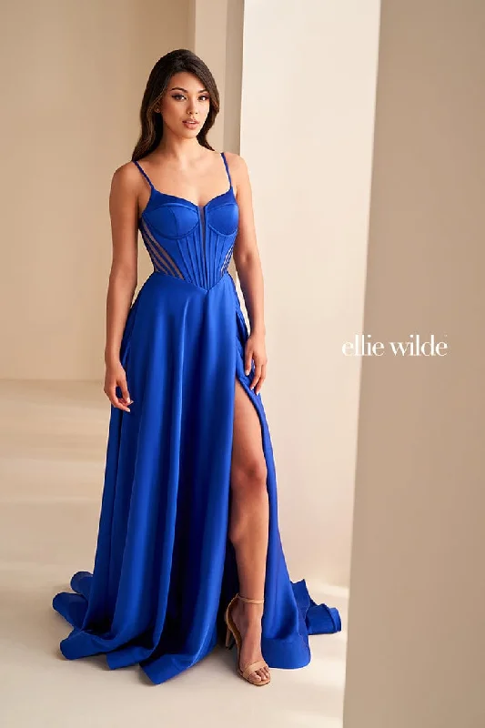 Evening Dress with Sequin Details and Lace-Ellie Wilde: EW36227