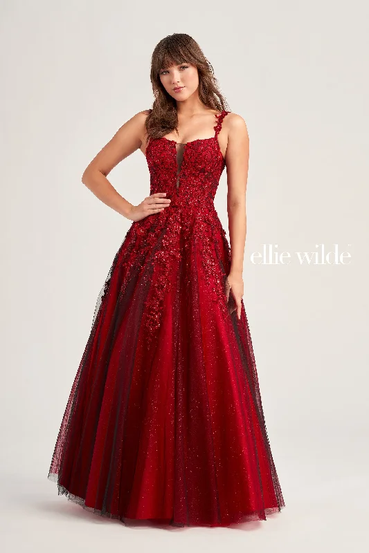 Evening Dress with Embellished Hem-Ellie Wilde: EW35068