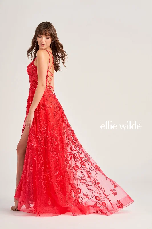 Evening Dress with Crystal Waist-Ellie Wilde: EW35012