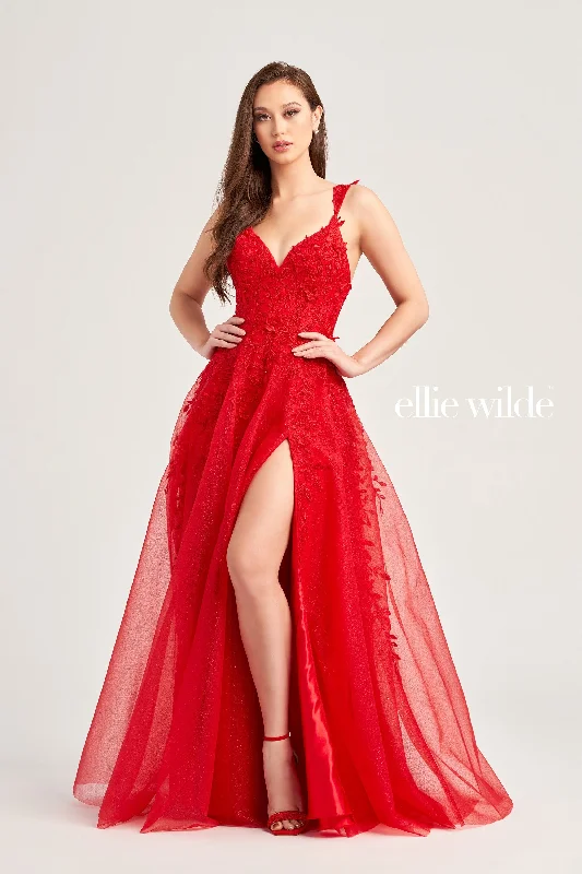 Evening Dress with Silk Bodice and Beads-Ellie Wilde: EW35233