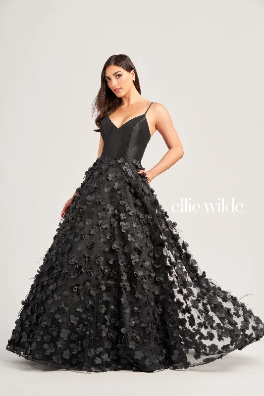 Evening Dress with Lace and Sequin Bodice-Ellie Wilde: EW35037