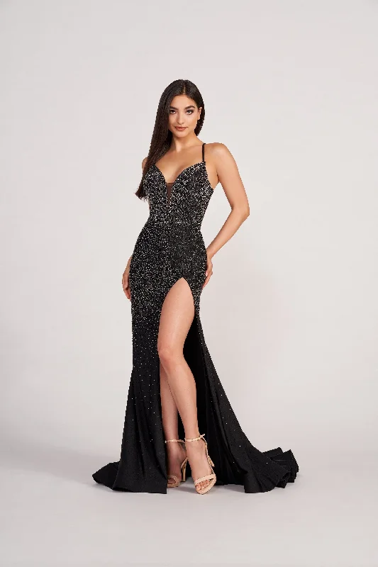 Evening Dress with Lace Bodice and Satin-Ellie Wilde: EW34005