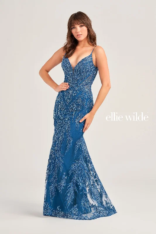 Evening Dress with Silk Bodice-Ellie Wilde: EW35095