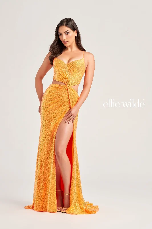 Evening Dress with Chiffon Bodice and Tulle-Ellie Wilde: EW35234