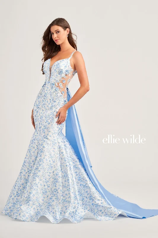 Evening Dress with Silk and Sequin Bodice-Ellie Wilde: EW35033