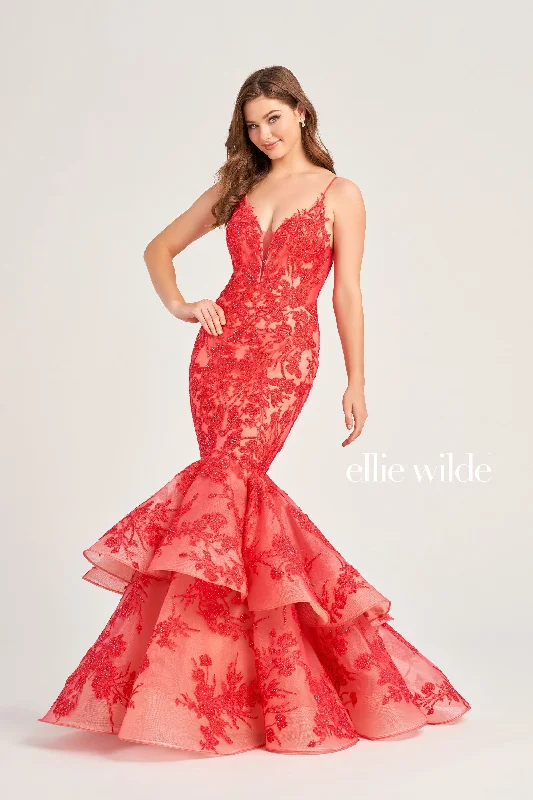 Evening Dress with Silk and Beads Detail-Ellie Wilde: EW35038