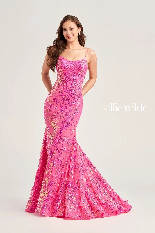 Evening Dress with Sparkle Skirt-Ellie Wilde: EW35015